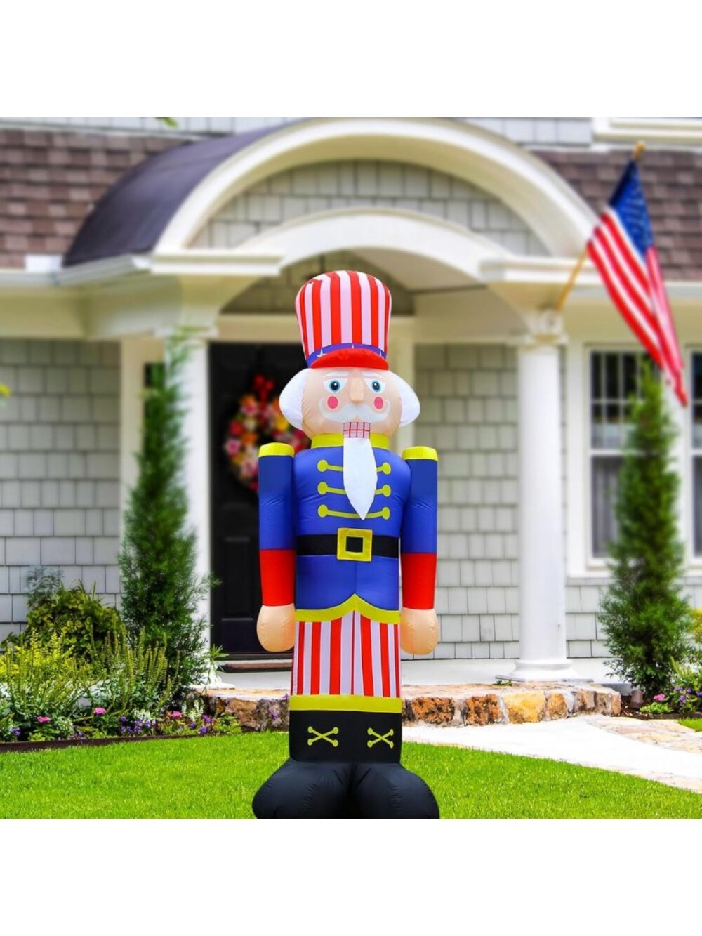Patriotic Inflatable Nutcracker Soldier Yard Decor - 8FT Lighted 4th of July